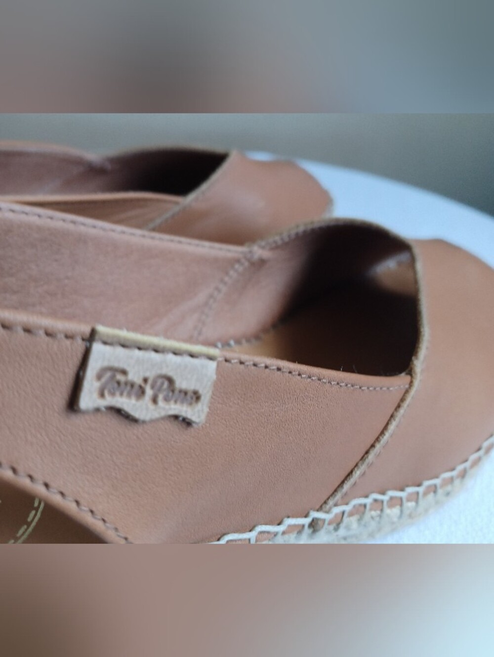 TONI PONS women's Bernia Espadrille Wedgw In Tan Size 39 - Picture 2 of 9
